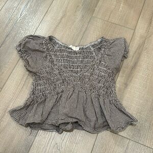 Brown Ruffle Crop-top
